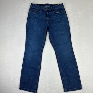 L. L. Bean Womens Favorite Fit Straight Jeans Sz 10P Petite Stretch Med Wash
